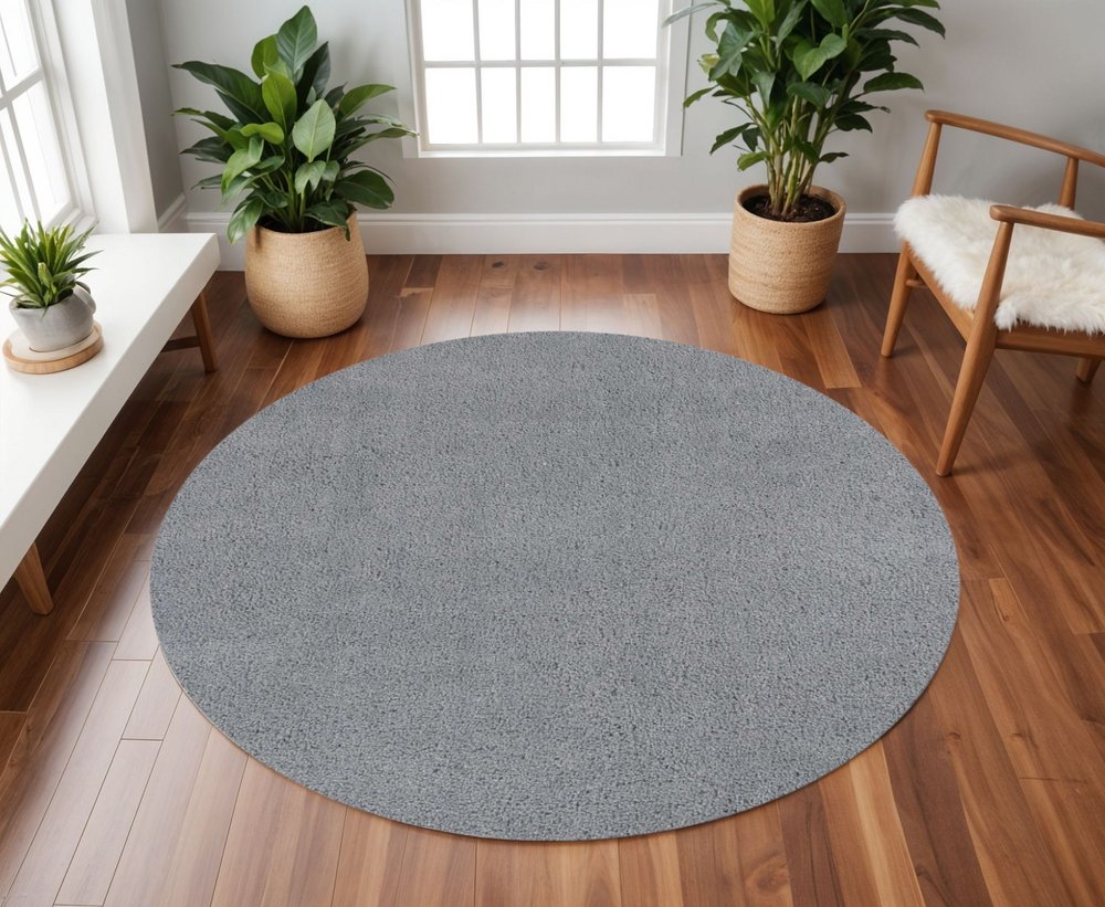 9' X 13' Gray Shag Hand Woven Area Rug