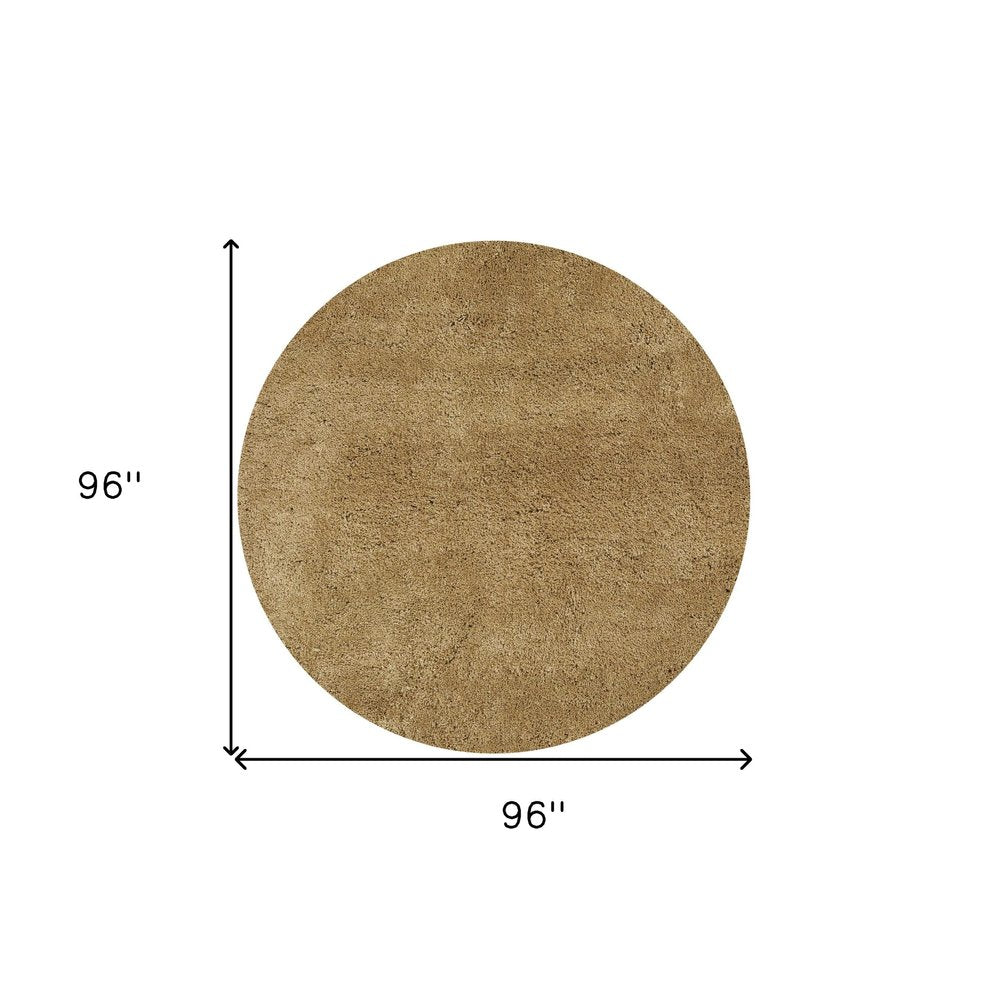 8' Gold Hand Woven Round Rug