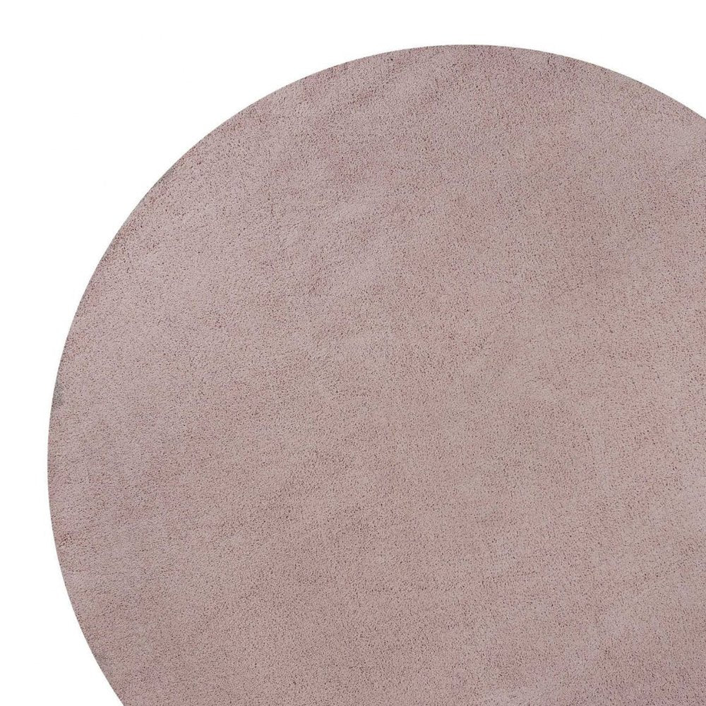 6' Pink Shag Hand Woven Round Rug