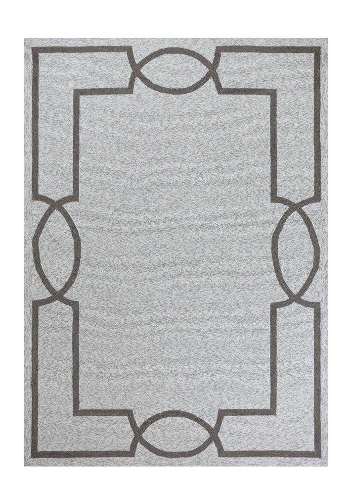 7' X 7' Oatmeal Ivory Geometric Hand Hooked Area Rug