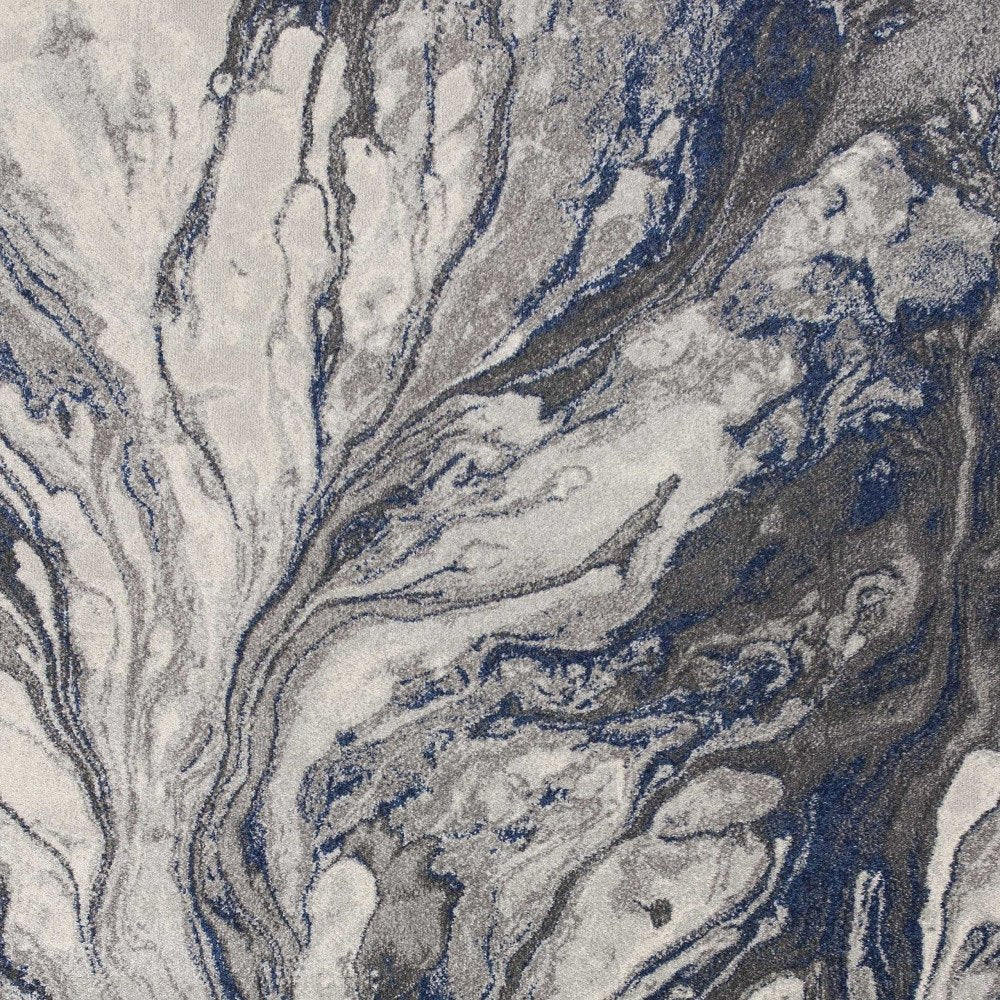 10' X 13' Blue And Gray Abstract Area Rug