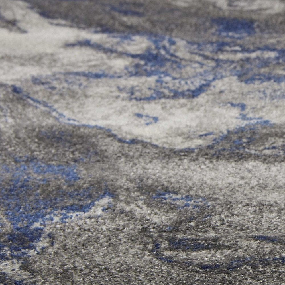 10' X 13' Blue And Gray Abstract Area Rug