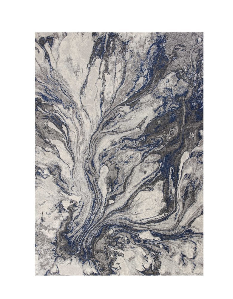 10' X 13' Blue And Gray Abstract Area Rug