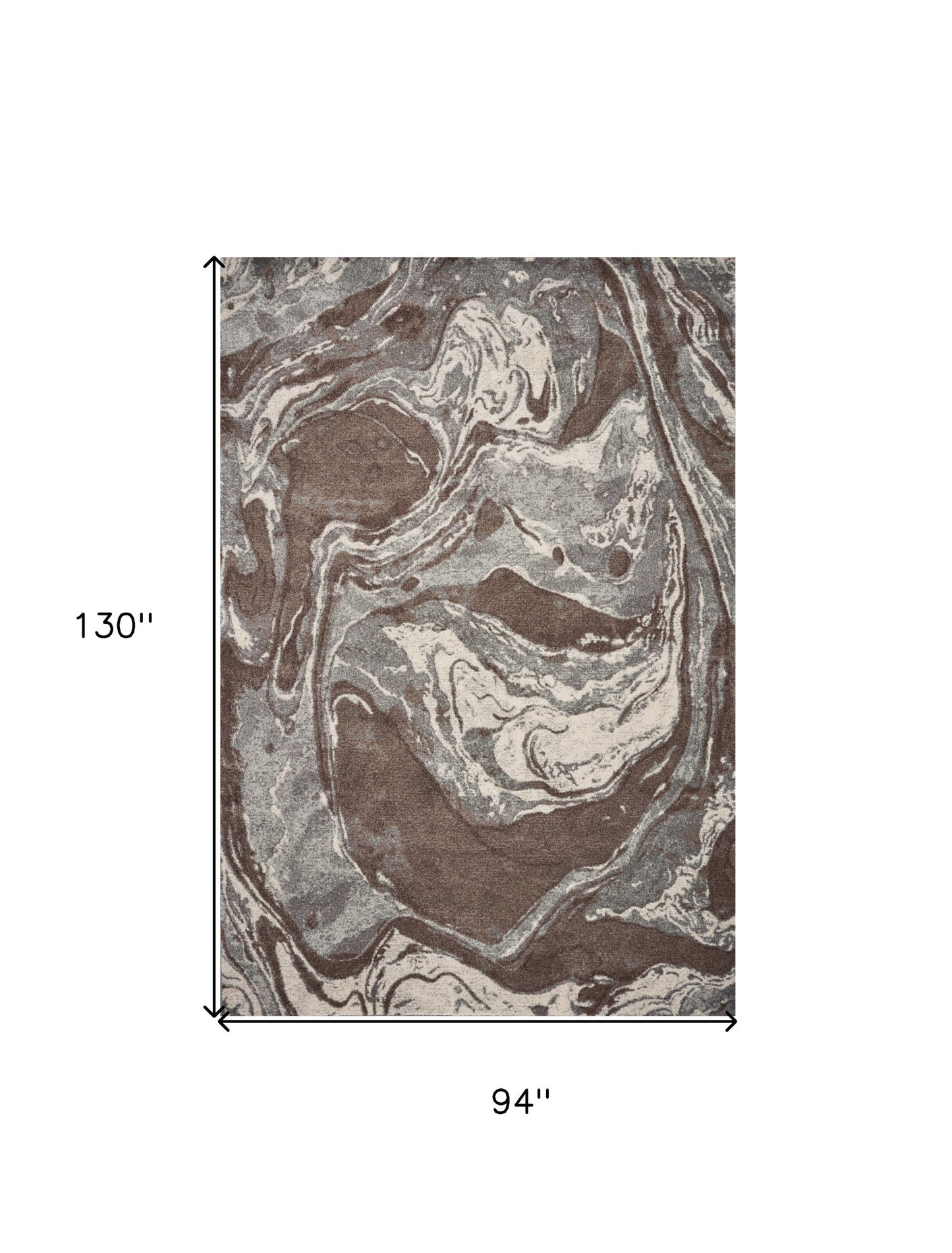 7' X 10' Brown And Ivory Abstract Area Rug