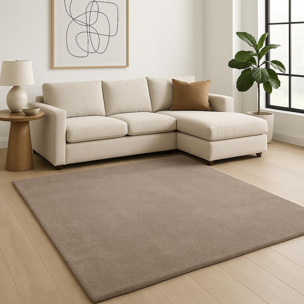 8' Beige Hand Woven Round Rug