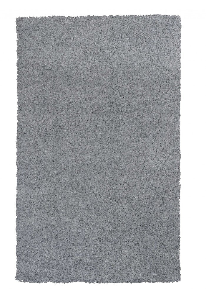 9' X 13' Gray Shag Hand Woven Area Rug