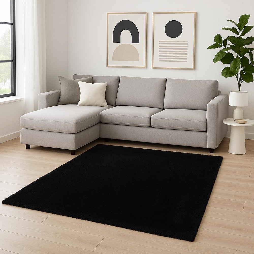 8' X 10' Espresso Shag Hand Woven Area Rug