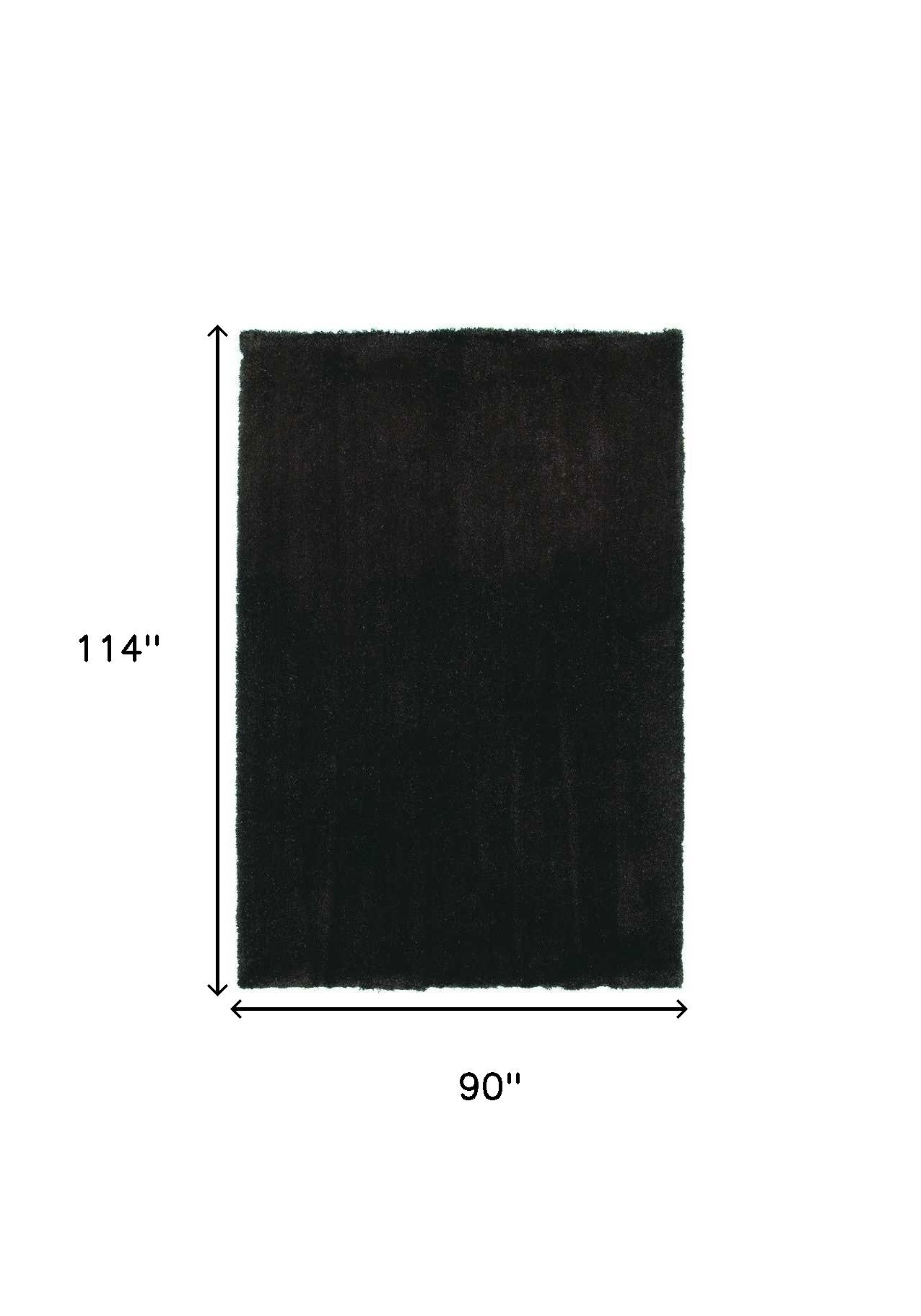 8' X 10' Espresso Shag Hand Woven Area Rug