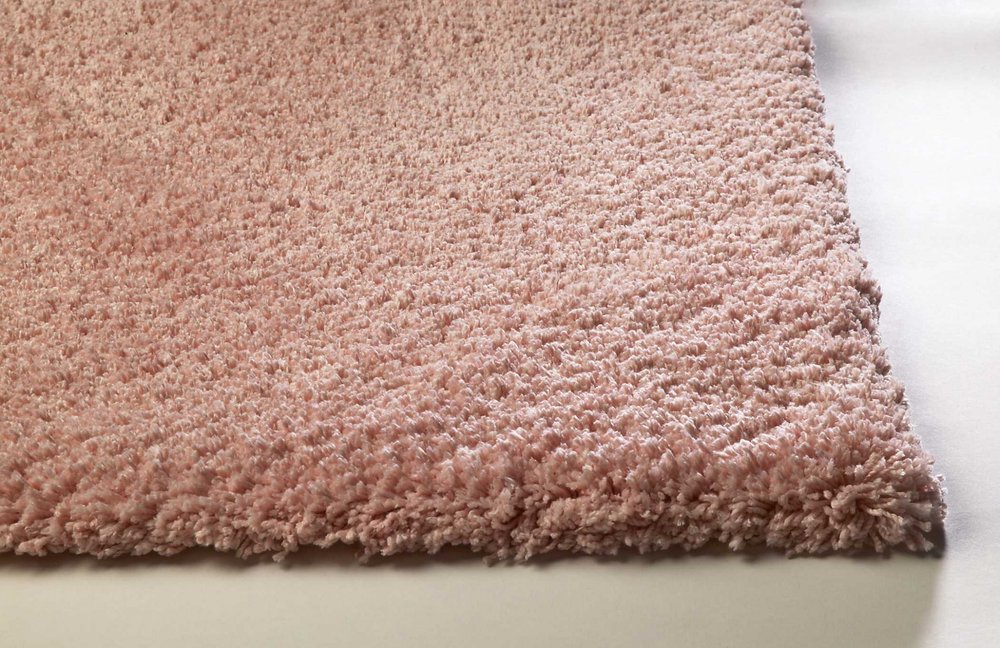 6' Pink Shag Hand Woven Round Rug
