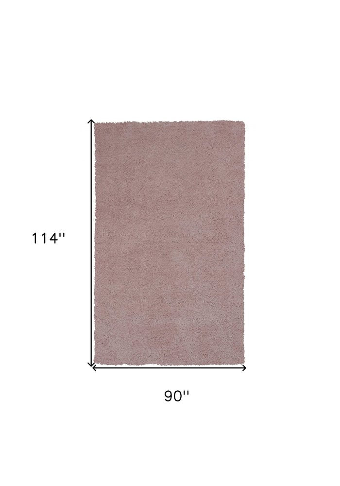 6' Pink Shag Hand Woven Round Rug