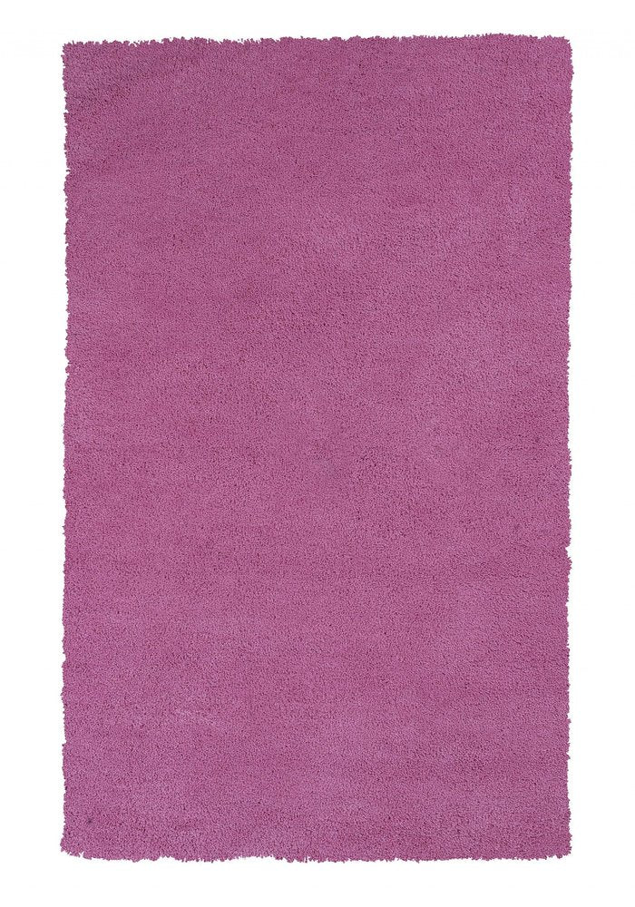 5' X 7' Hot Pink Shag Hand Woven Area Rug