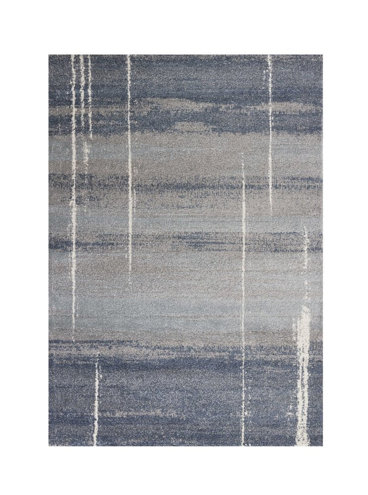 7' X 10' Blue And Gray Abstract Area Rug