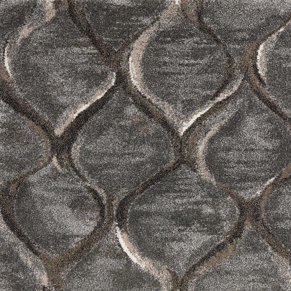 5' X 8' Charcoal And Light Gray Ogee Area Rug
