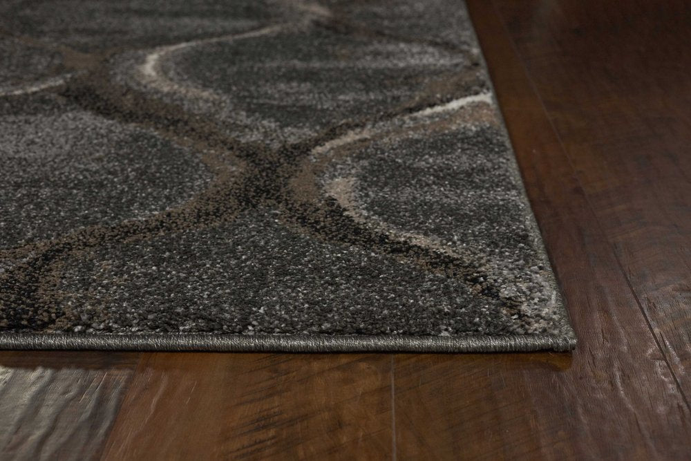5' X 8' Charcoal And Light Gray Ogee Area Rug