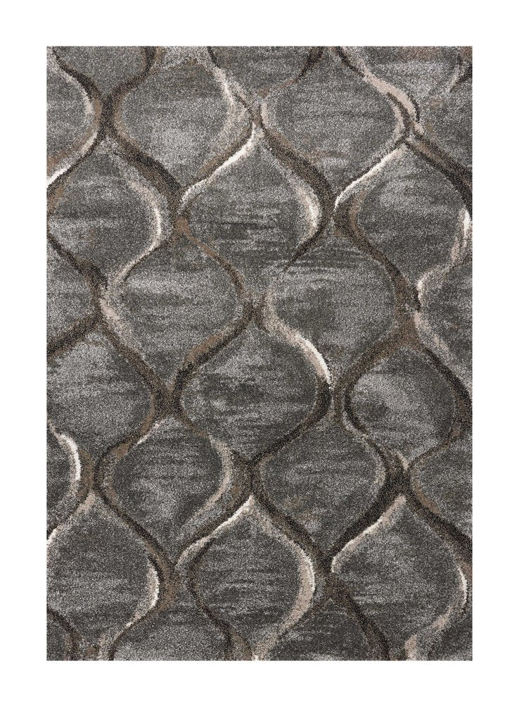 5' X 8' Charcoal And Light Gray Ogee Area Rug