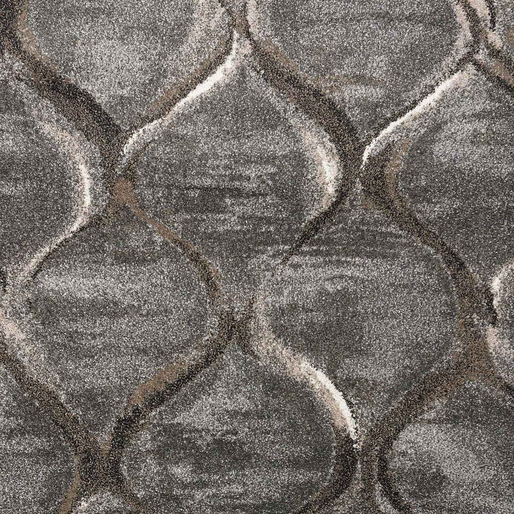 5' X 8' Charcoal And Light Gray Ogee Area Rug