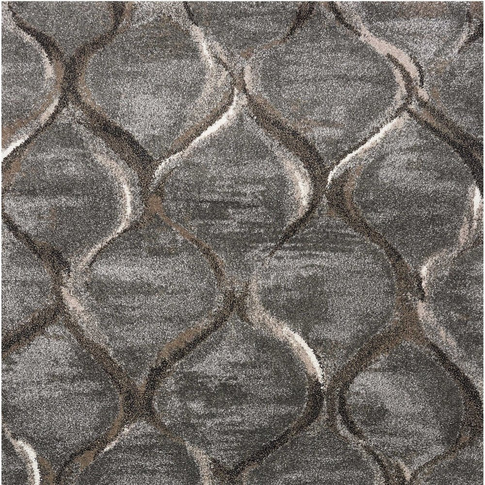 5' X 8' Charcoal And Light Gray Ogee Area Rug