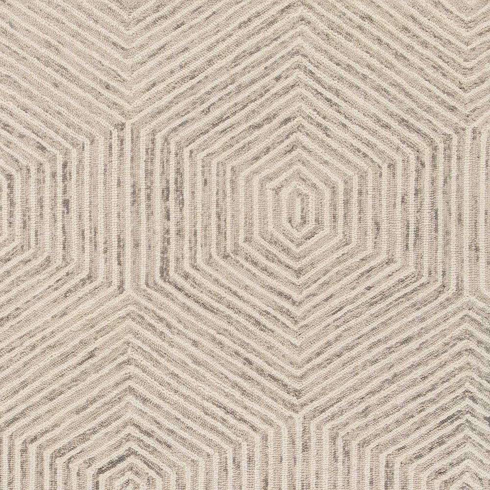 2' X 4' Sand And Beige Wool Geometric Hand Tufted Area Rug