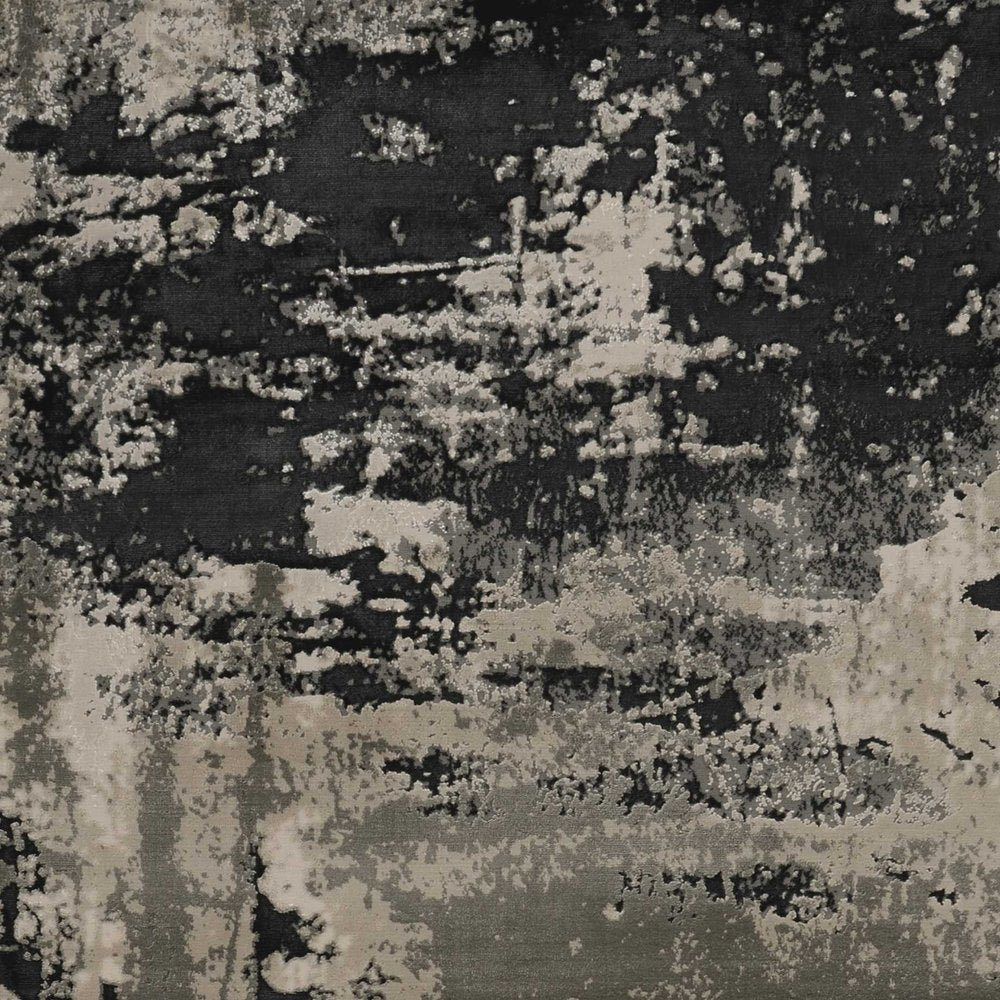 5' X 8' Silver And Charcoal Abstract Area Rug