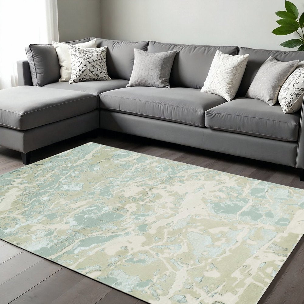 3' X 5' Sand Gray And Beige Abstract Area Rug