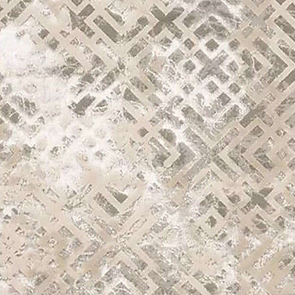 7' X 10' Sand And Light Blue Geometric Area Rug