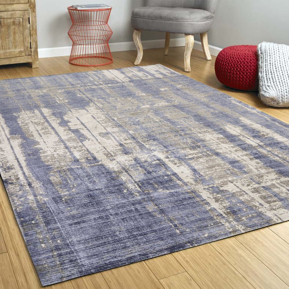 9' X 13' Gray And Ivory Abstract Hand Loomed Area Rug