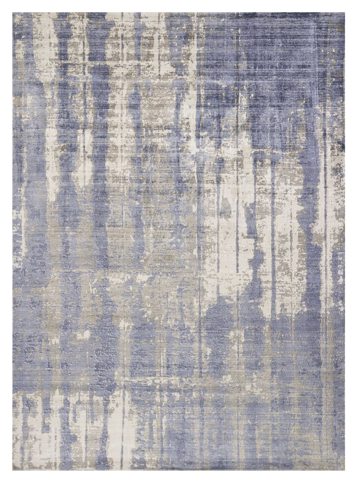 9' X 13' Gray And Ivory Abstract Hand Loomed Area Rug