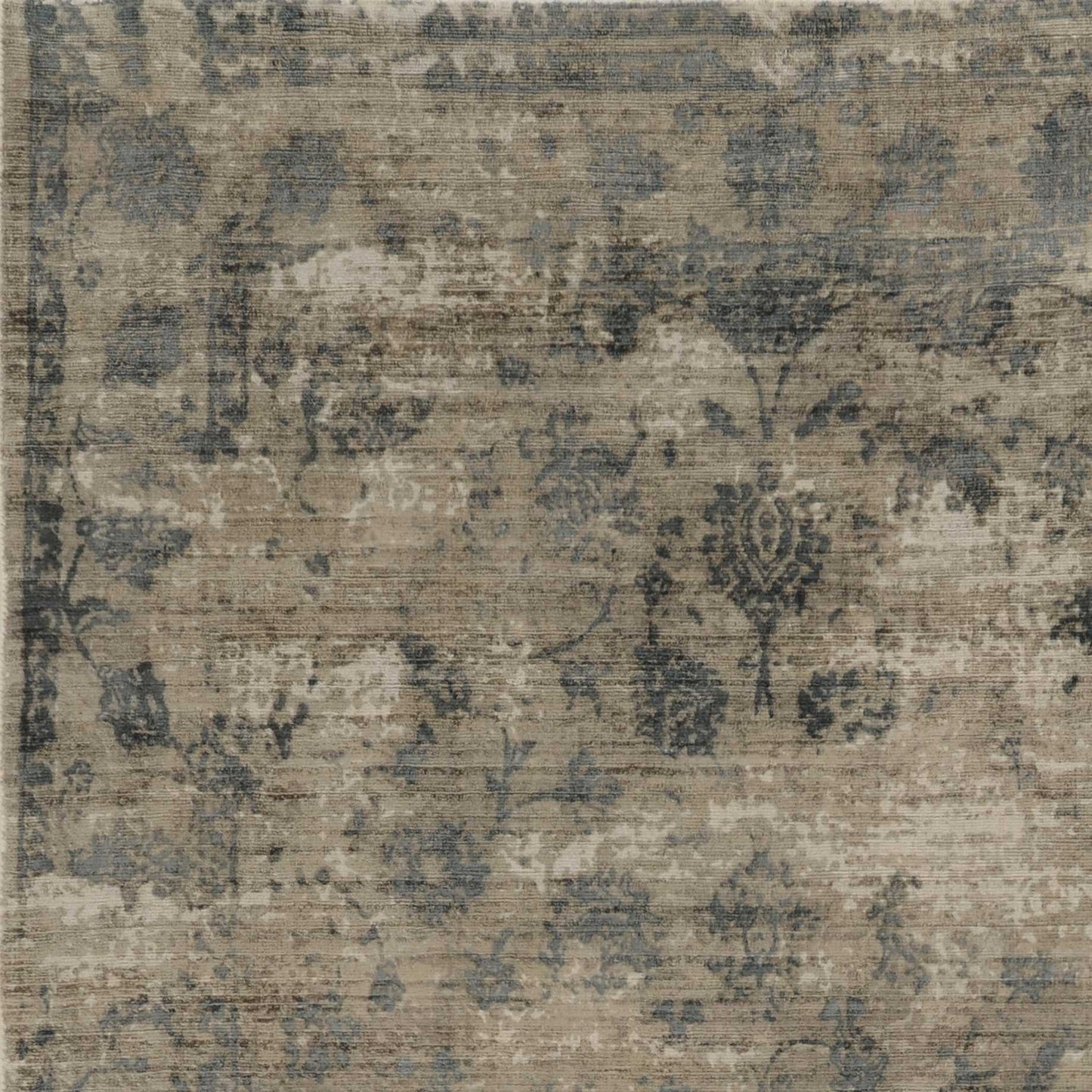 3' X 5' Beige And Blue Floral Medallion Hand Loomed Area Rug