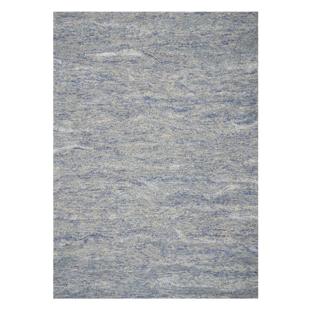9' X 12' Blue And Beige Wool Abstract Hand Tufted Area Rug