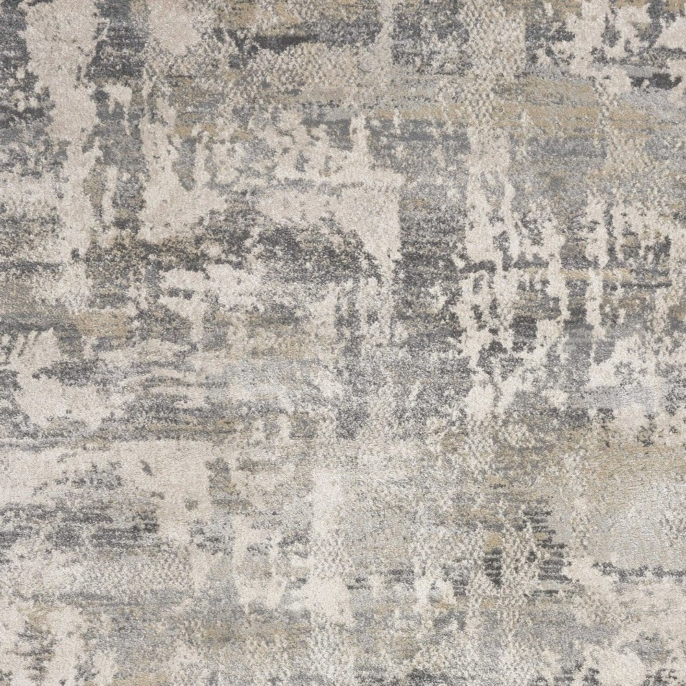 5' X 8' Gray And Tan Abstract Area Rug