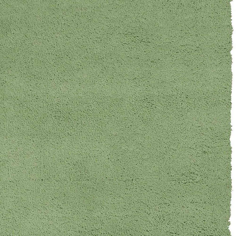 7' Green Hand Woven Runner Rug