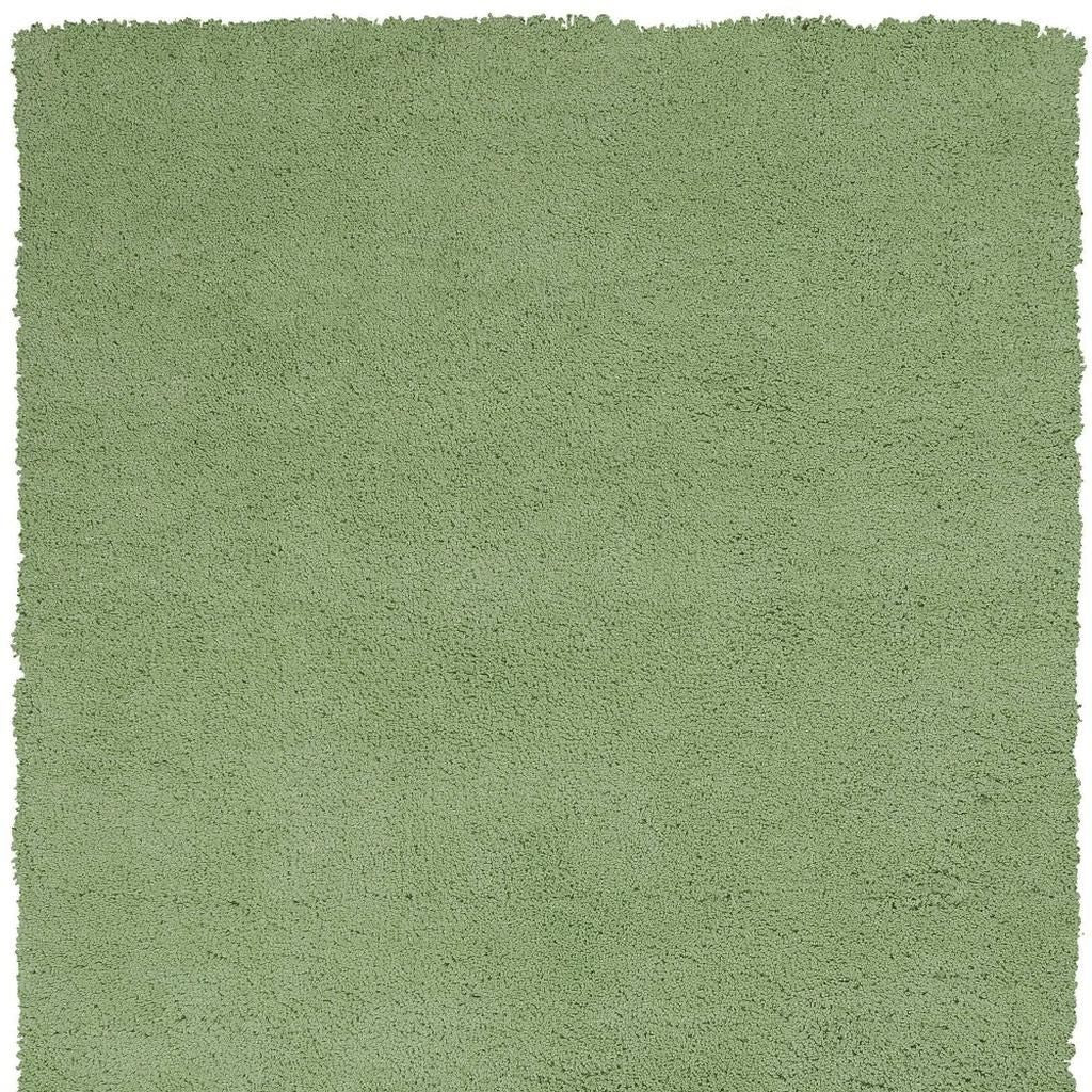 7' Green Hand Woven Runner Rug