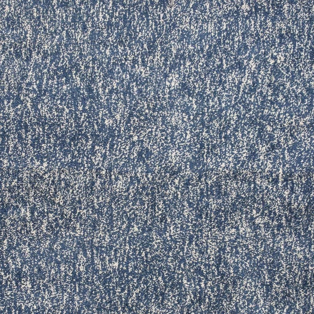 8' X 11' Indigo And Ivory Abstract Shag Hand Woven Area Rug