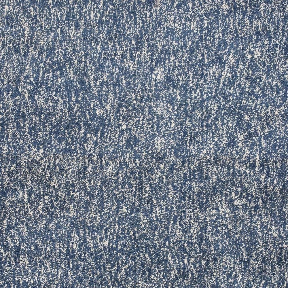 8' X 11' Indigo And Ivory Abstract Shag Hand Woven Area Rug