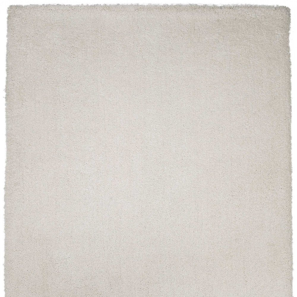 8' X 11' Ivory Shag Hand Woven Area Rug