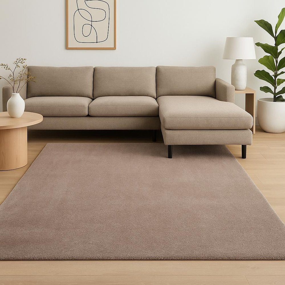 8' Beige Hand Woven Round Rug