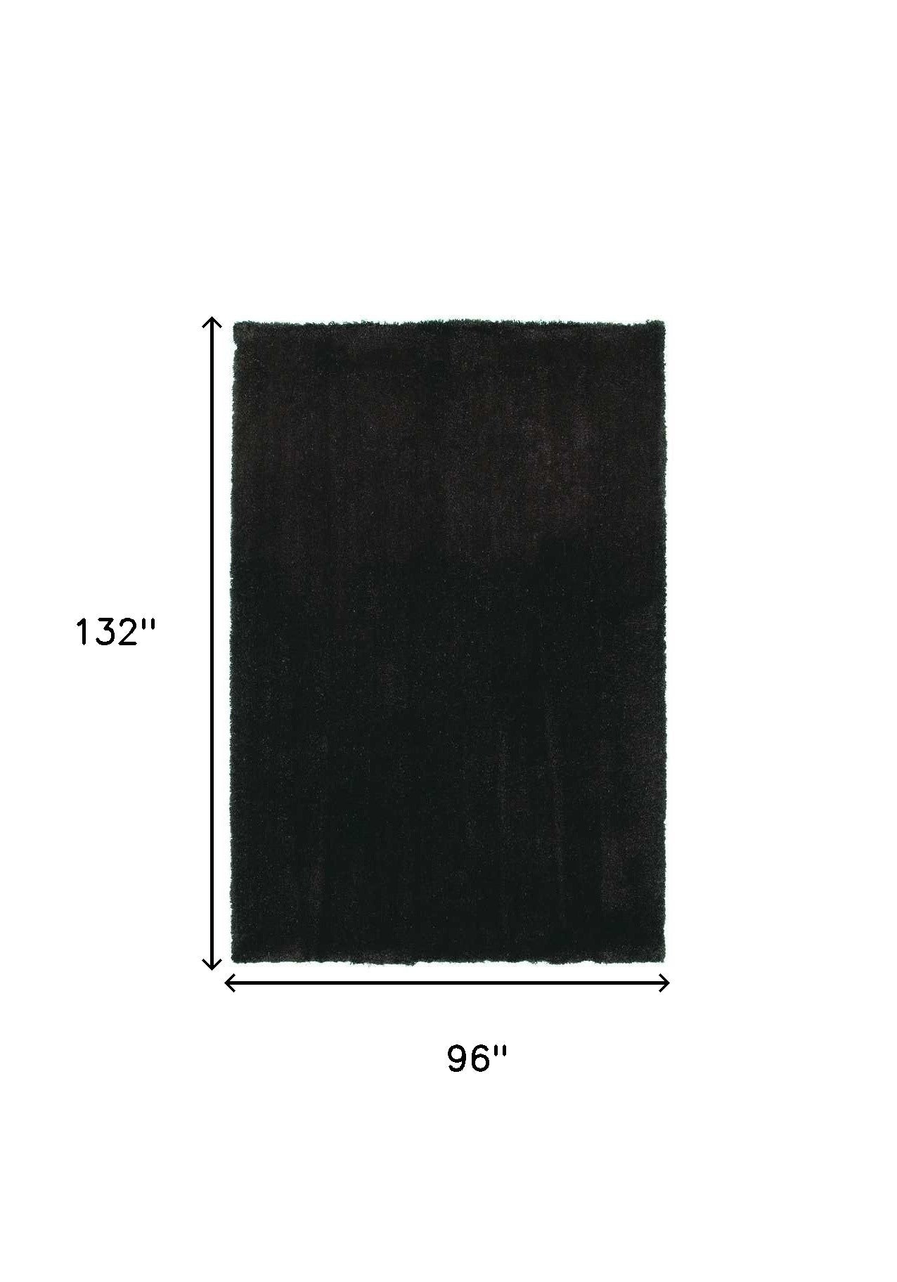 8' X 10' Espresso Shag Hand Woven Area Rug