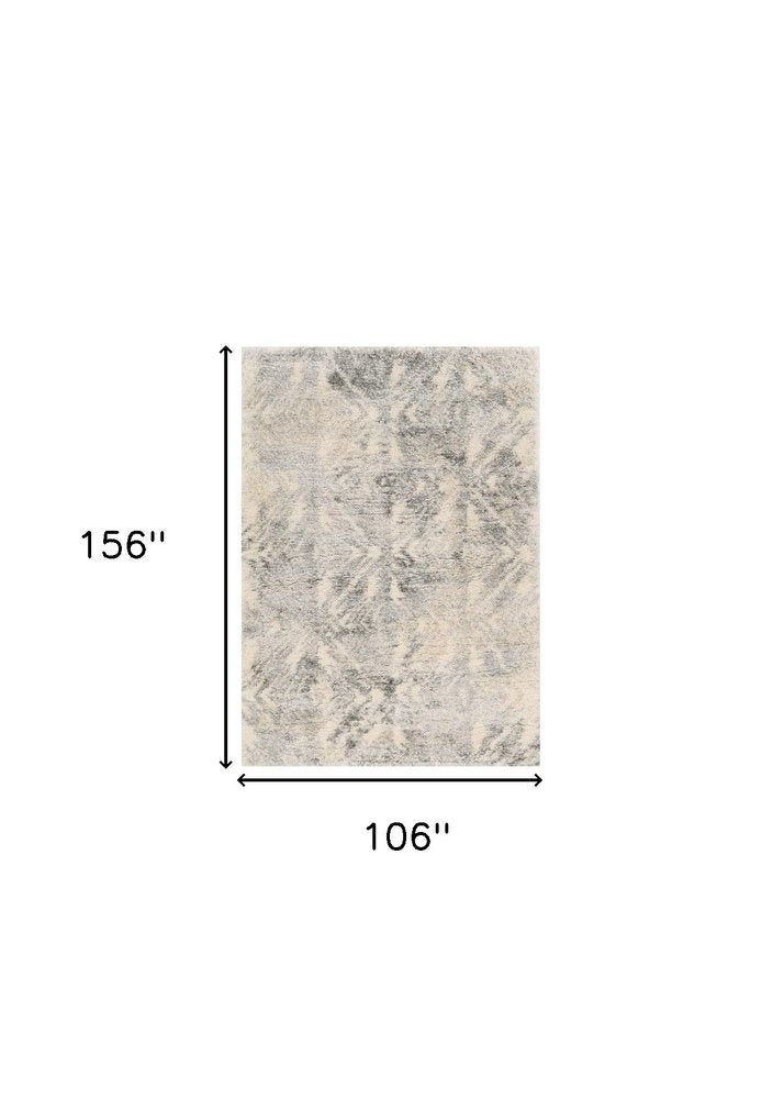 4' X 6' Gray And Ivory Diamond Area Rug