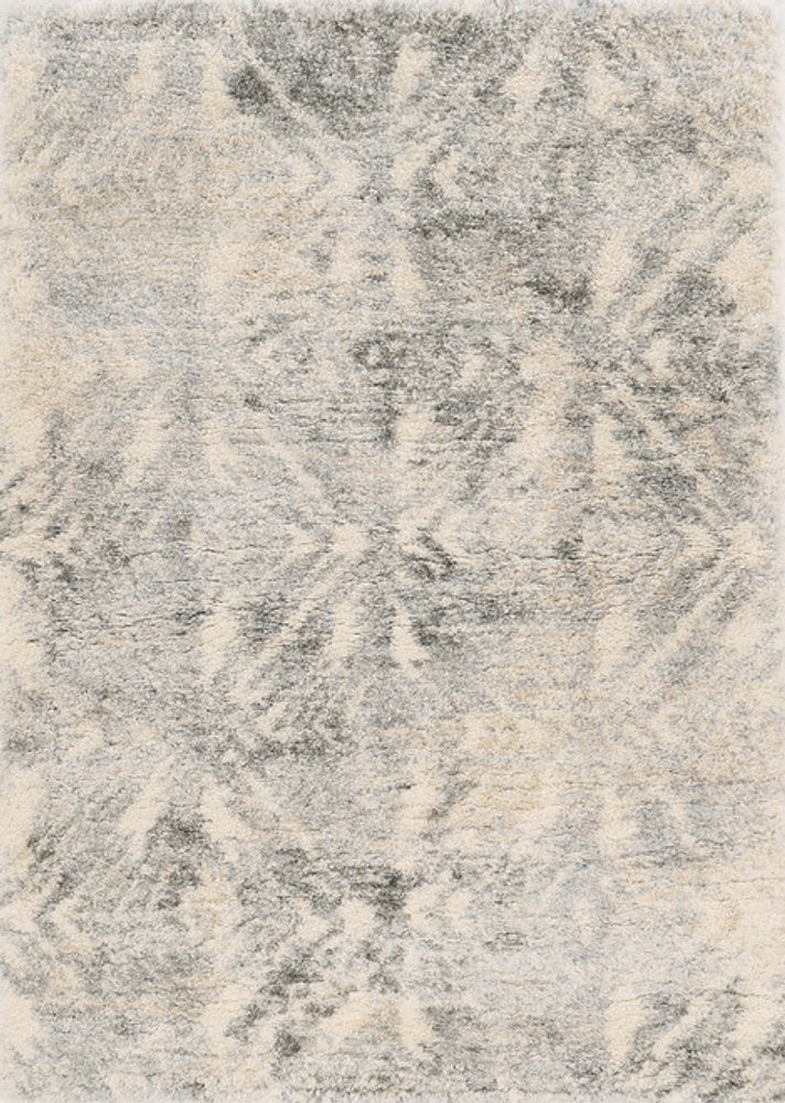 4' X 6' Gray And Ivory Diamond Area Rug