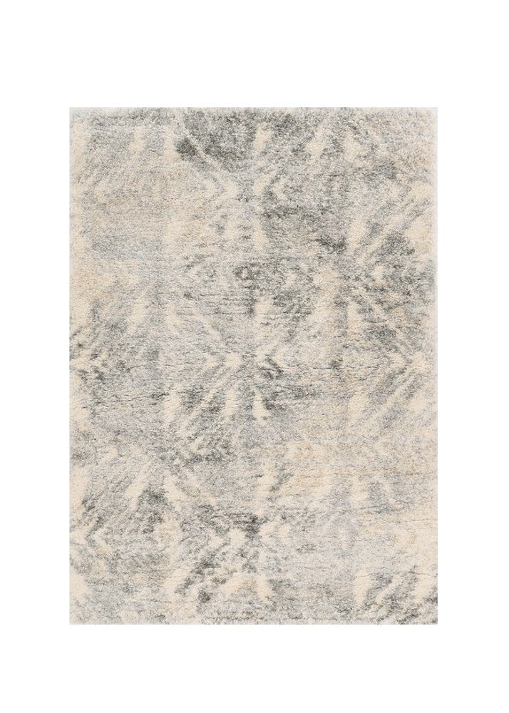 4' X 6' Gray And Ivory Diamond Area Rug