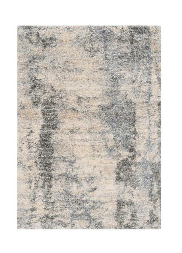 5' X 8' Ivory And Blue Abstract Area Rug