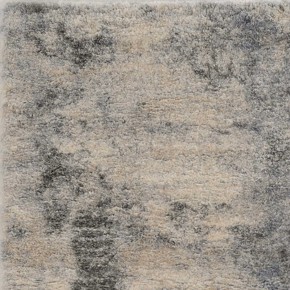 5' X 8' Ivory And Blue Abstract Area Rug