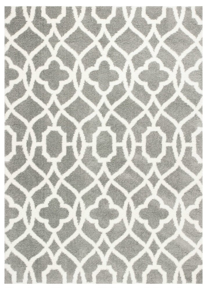 5' X 8' Gray And Ivory Ogee Area Rug