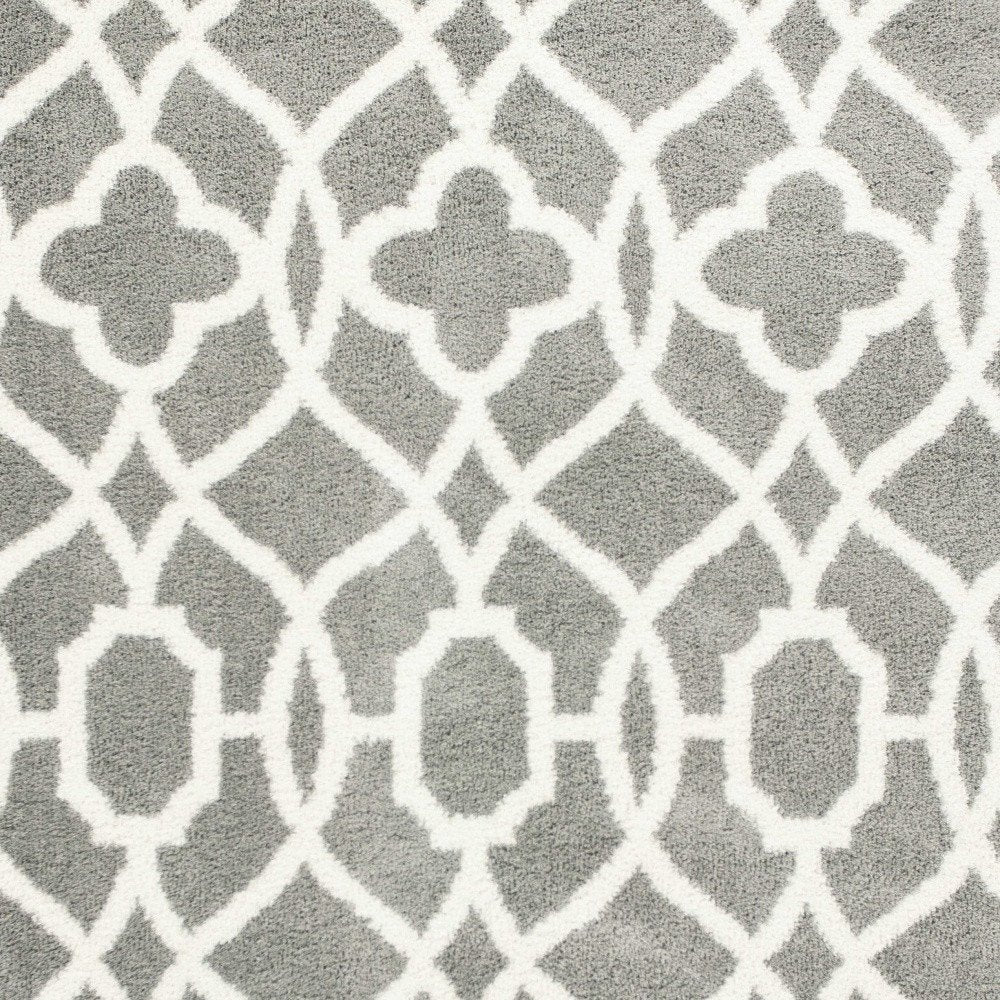 5' X 8' Gray And Ivory Ogee Area Rug