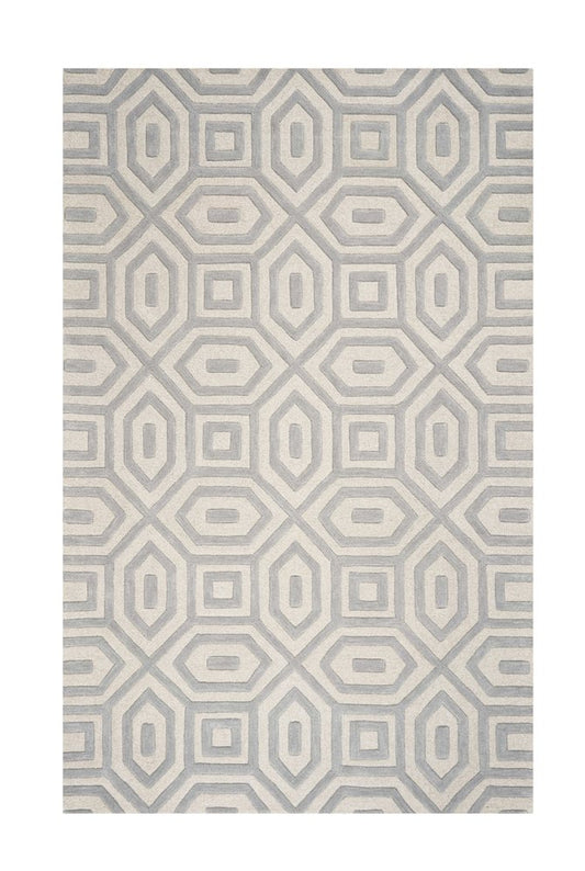 8' X 10' Gray Wool Geometric Hand Tufted Area Rug