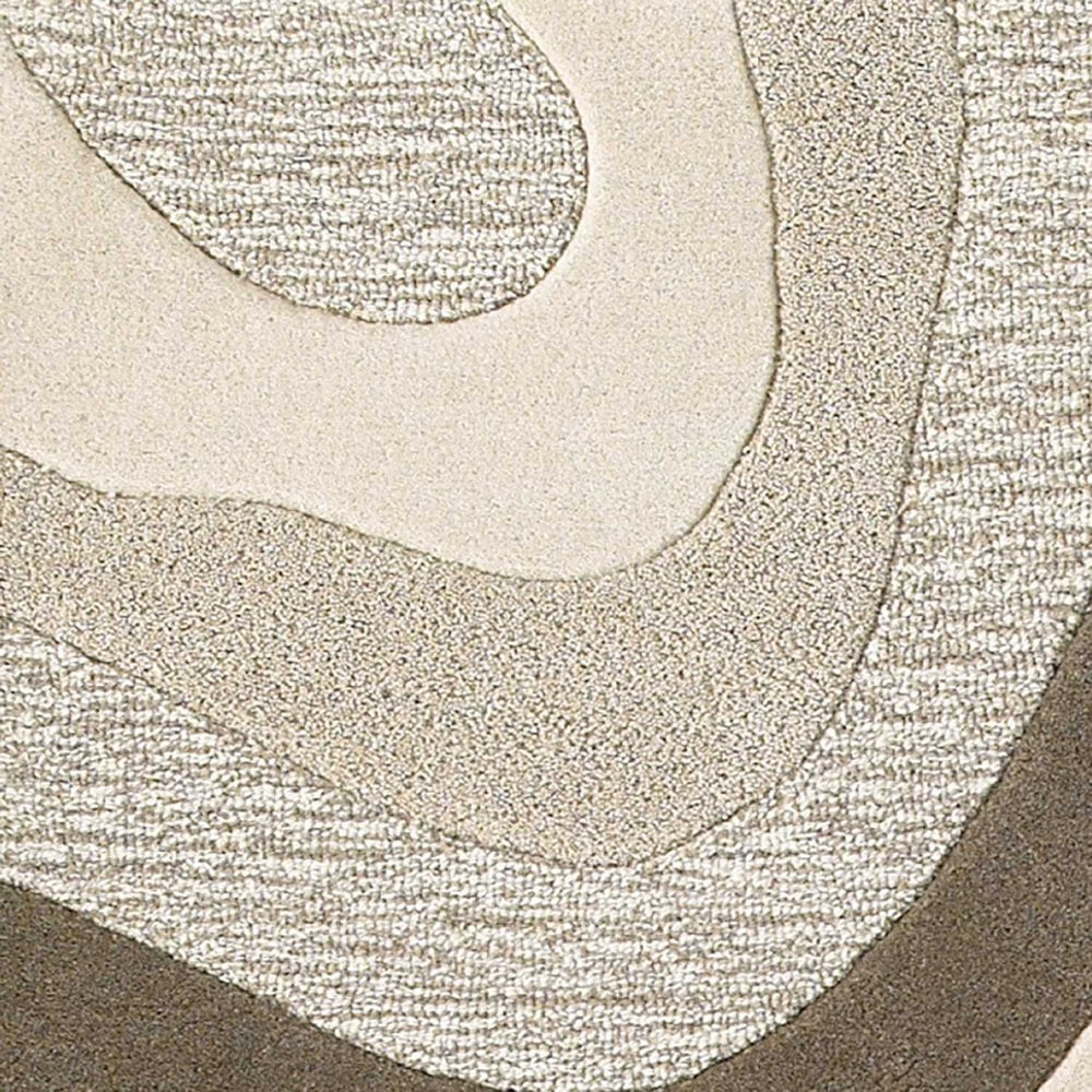 8' X 10' Beige Ivory And Black Wool Abstract Hand Tufted Area Rug