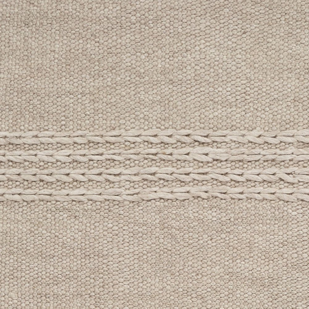 7' X 9' Beige Wool Hand Woven Area Rug