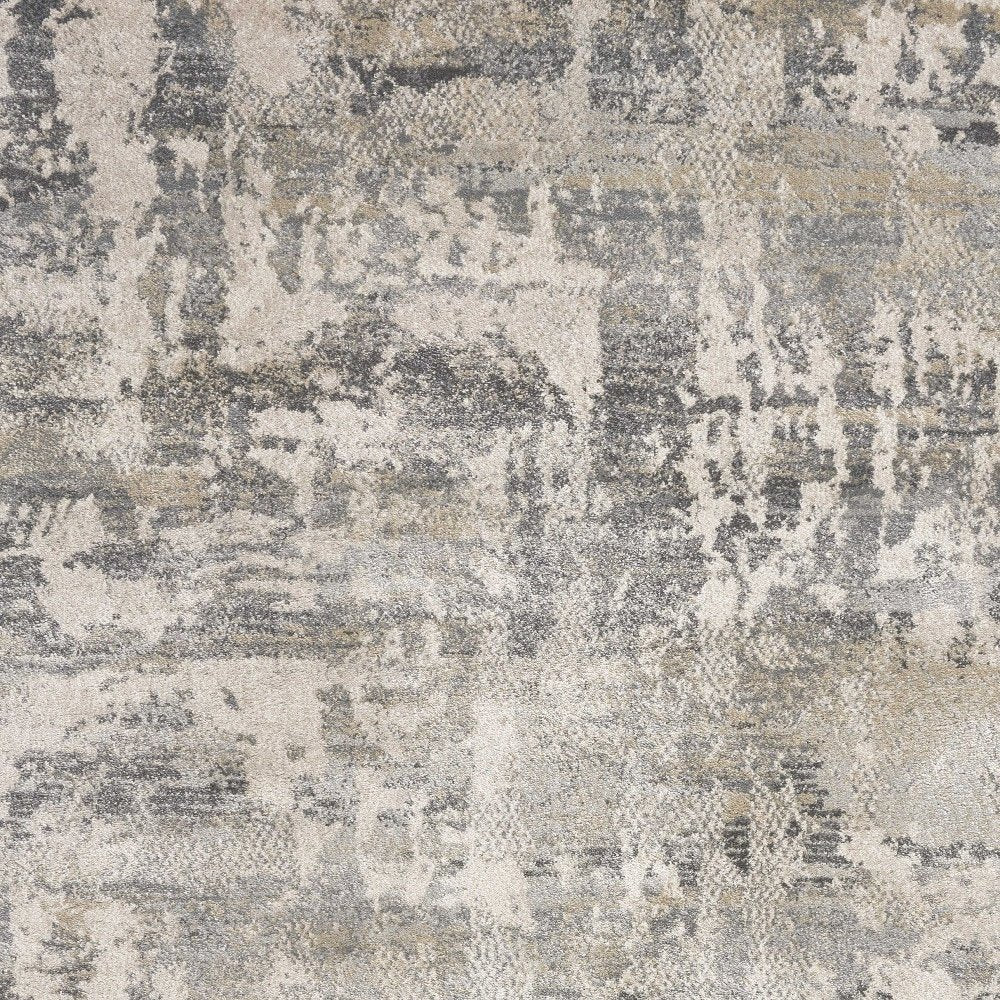 5' X 8' Gray And Tan Abstract Area Rug