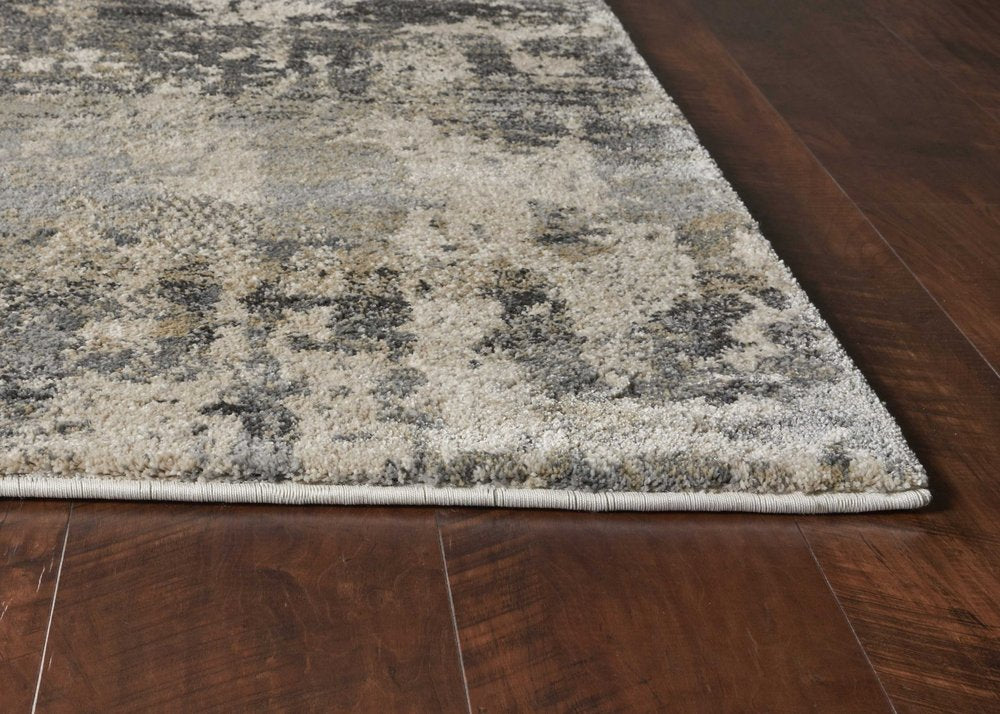 5' X 8' Gray And Tan Abstract Area Rug