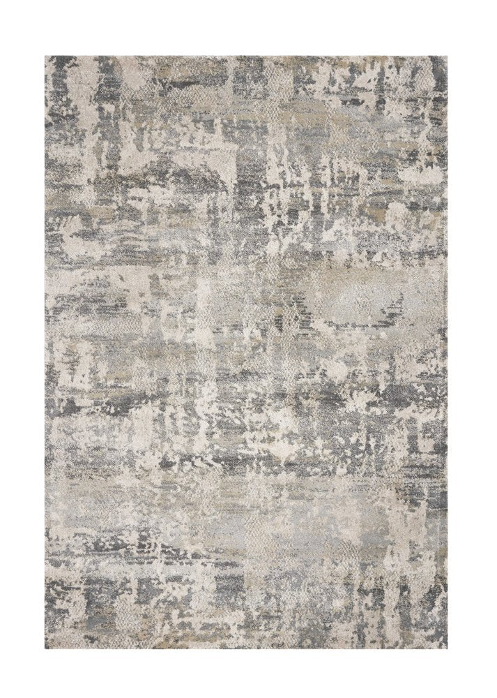 5' X 8' Gray And Tan Abstract Area Rug